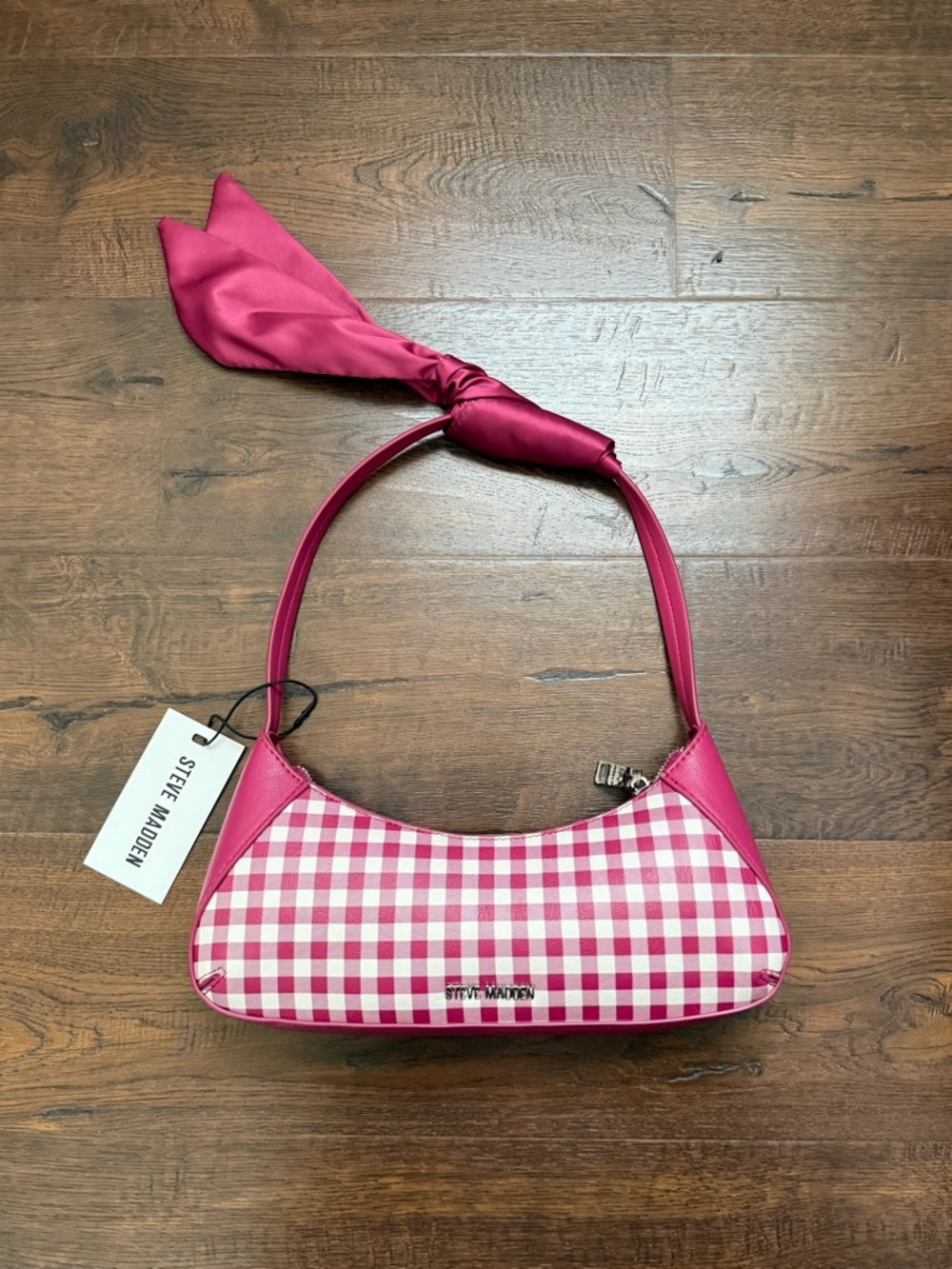 Steve Madden Hot Pink Gingham Shoulder Bag